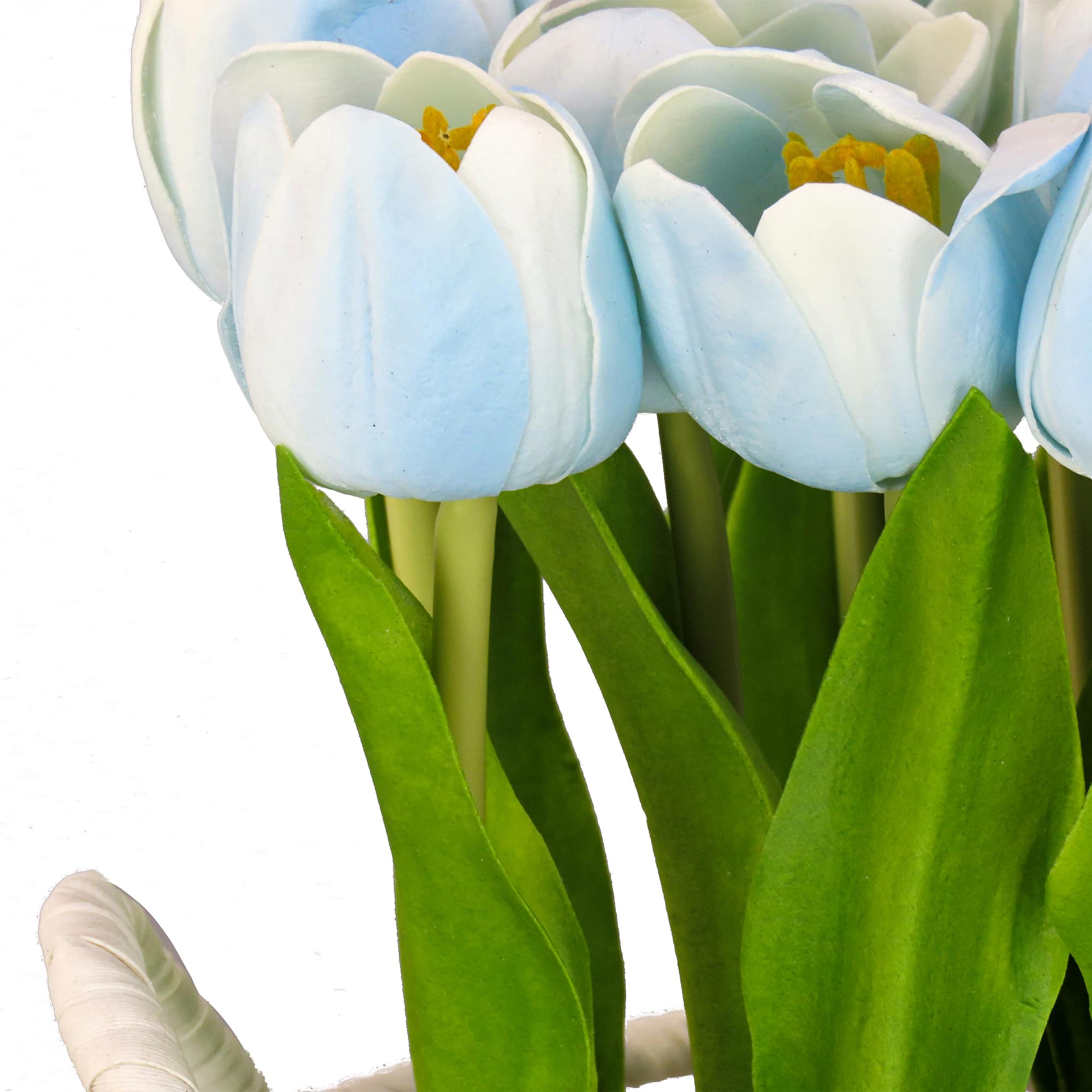 10" Tulip Bouquet in White Basket